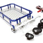 Realistic 1/10 Scale Alloy Luggage Tray 154x98x33mm with 4 LED Spot Light Set