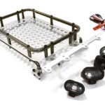 Realistic 1/10 Scale Alloy Luggage Tray 154x98x33mm with 4 LED Spot Light Set