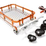 Realistic 1/10 Scale Alloy Luggage Tray 154x98x33mm with 4 LED Spot Light Set