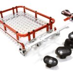 Realistic 1/10 Scale Alloy Luggage Tray 154x98x33mm with 4 LED Spot Light Set