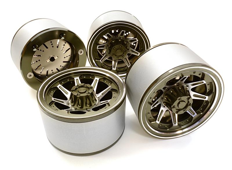 C26618GUN 2.2 Size Billet Machined Alloy 8D Spoke Wheel(4)High Mass Type for Scale Crawler - Image 1