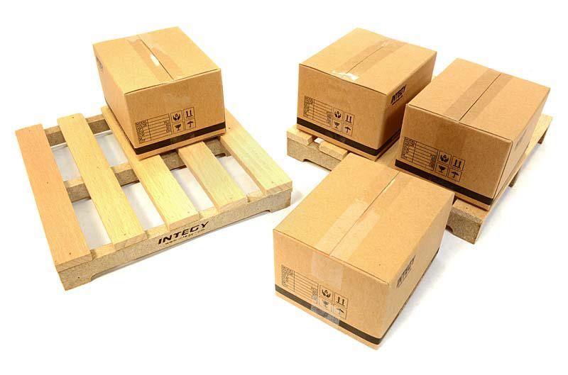 C26622 Realistic Wooden Pallet & Packaging Box Kit for 1/10 Scale Crawler Natural Wood - Image 1