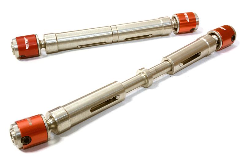 C26644RED Billet Machined Steel Center Drive Shaft Set for SCX-10 Dingo, Honcho & Jeep - Image 1