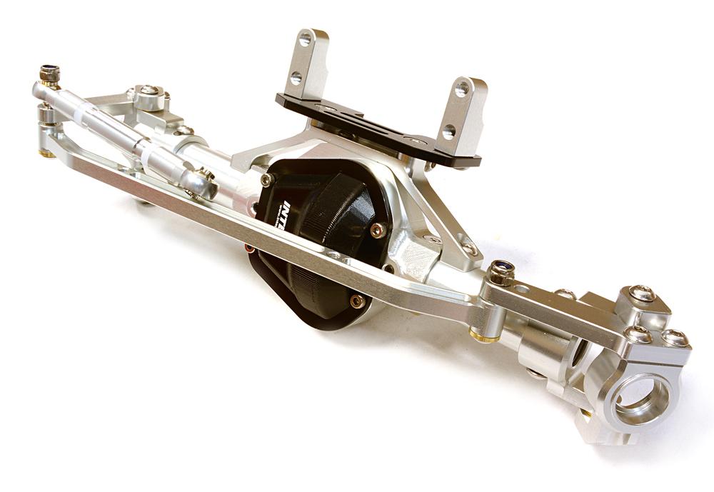 C26645SILVER Billet Machined Front Axle Assembly w/o Internals for SCX-10 Dingo, Honcho, Jeep - Image 1