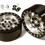 2.2 Size Billet Machined Alloy 8 Spoke Wheel (2) w/ Hex for 1/10 Scale Crawler