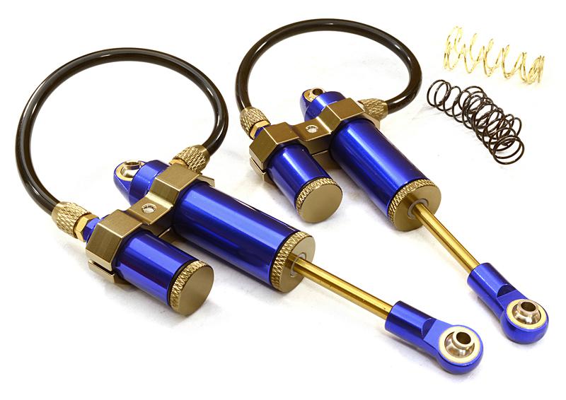 C26651BLUE 100mm Piggyback Shock(2) w/ Internal Spring for 1/10 SCX-10, SCX10 II, SCX10 III - Image 1