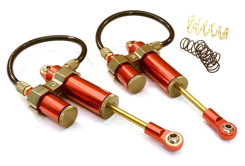 C26651RED 100mm Piggyback Shock(2) w/ Internal Spring for 1/10 SCX-10, SCX10 II, SCX10 III - Image 1