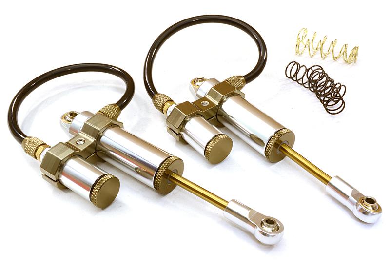 C26651SILVER 100mm Piggyback Shock(2) w/ Internal Spring for 1/10 SCX-10, SCX10 II, SCX10 III - Image 1