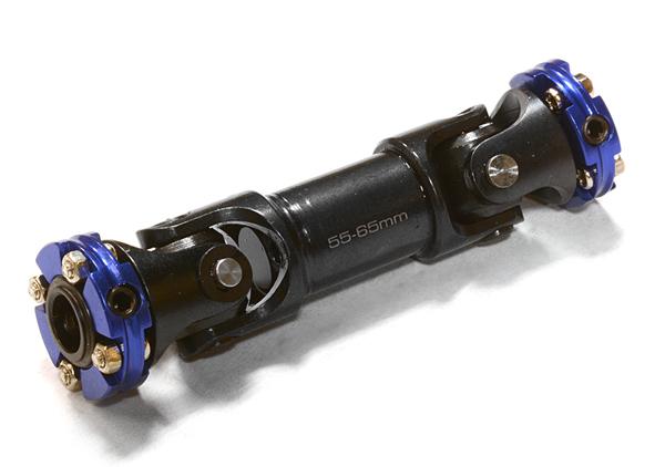 C26653BLUE Billet Machined Universal Drive Shaft 55-65mm for Custom 1/14 Semi-Tractor Truck - Image 1