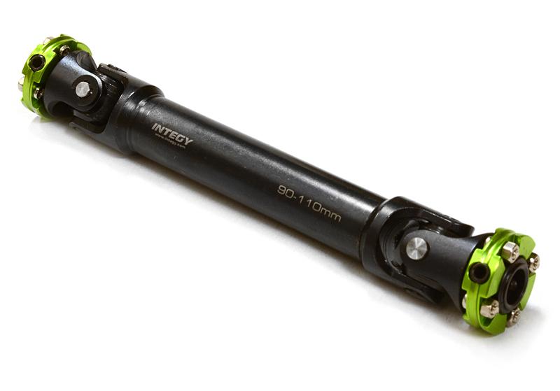 C26655GREEN CNC Machined Universal Drive Shaft 90-110mm for Custom 1/14 Semi-Tractor Truck - Image 1