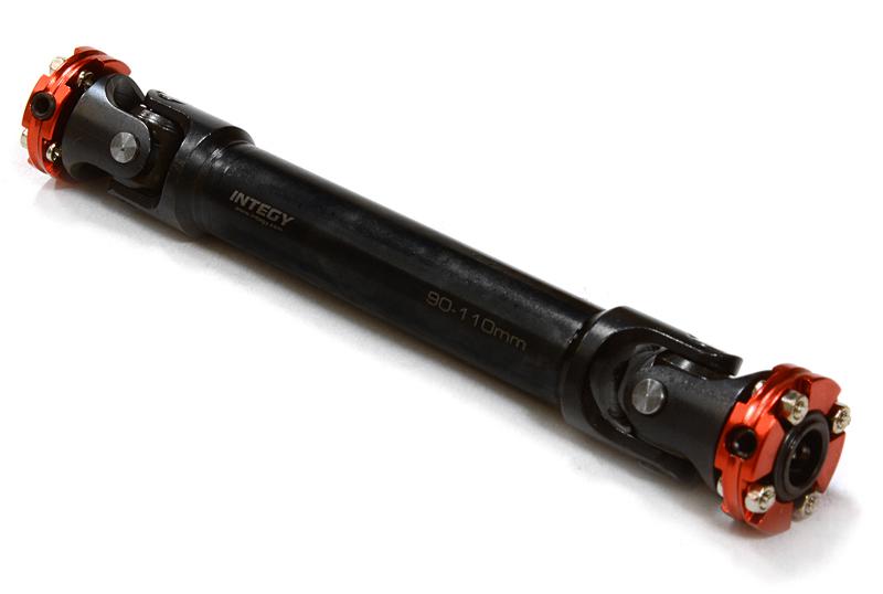 C26655RED CNC Machined Universal Drive Shaft 90-110mm for Custom 1/14 Semi-Tractor Truck - Image 1
