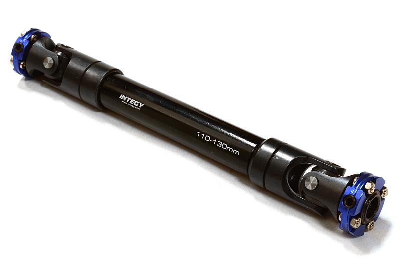 C26656BLUE CNC Machined Universal Drive Shaft 110-130mm for Custom 1/14 Semi-Tractor Truck - Image 1