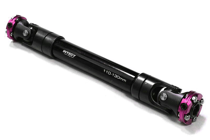 C26656PURPLE CNC Machined Universal Drive Shaft 110-130mm for Custom 1/14 Semi-Tractor Truck - Image 1
