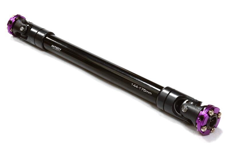 C26657PURPLE CNC Machined Universal Drive Shaft 144-175mm for Custom 1/14 Semi-Tractor Truck - Image 1