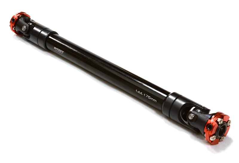C26657RED CNC Machined Universal Drive Shaft 144-175mm for Custom 1/14 Semi-Tractor Truck - Image 1