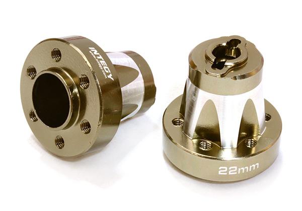 C26663GUN Alloy Drive Pin-to-6 Bolt Type Wheel Hub 22mm Thick for 1/10 Axial Crawler - Image 1