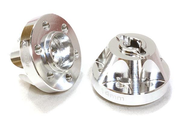 C26664SILVER Alloy Drive Pin-to-6 Bolt Type Wheel Hub 14mm Thick for 1/10 Axial Crawler - Image 1