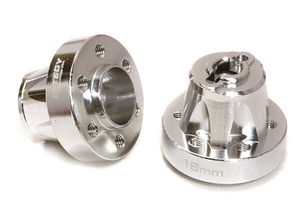 C26666SILVER Alloy Drive Pin-to-6 Bolt Type Wheel Hub 18mm Thick for 1/10 Axial Crawler - Image 1