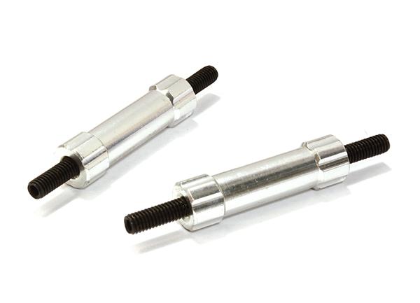 C26678SILVER Billet Machined 25mm Aluminum Linkages (2) M3 Threaded for 1/10 Scale Crawler - Image 1