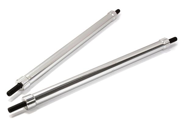 C26691SILVER Billet Machined 110mm Aluminum Linkages (2) M3 Threaded for 1/10 Scale Crawler - Image 1