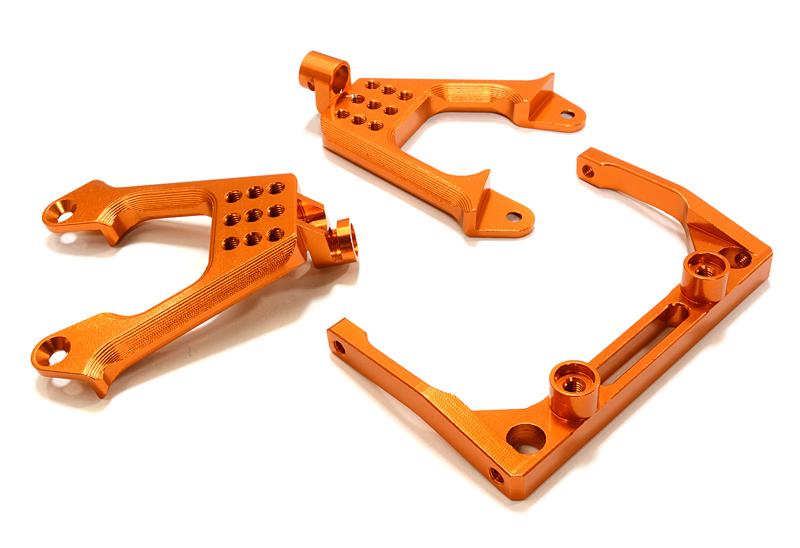 C26709ORANGE Billet Machined Front Shock Mount & Cross Brace for SCX-10 Dingo, Jeep & Honcho - Image 1