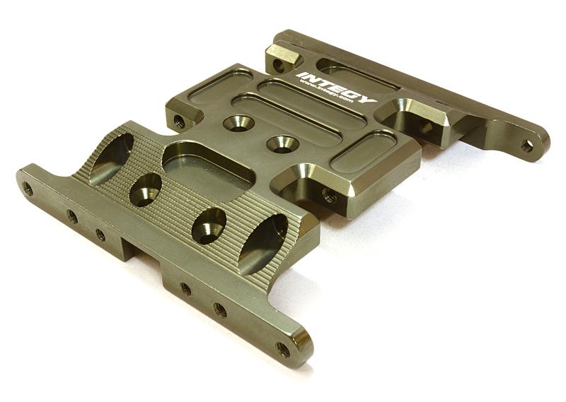 C26712GUN Billet Machined Center Gearbox Mount Skid Plate for Axial 1/10 SCX-10 Crawler - Image 1
