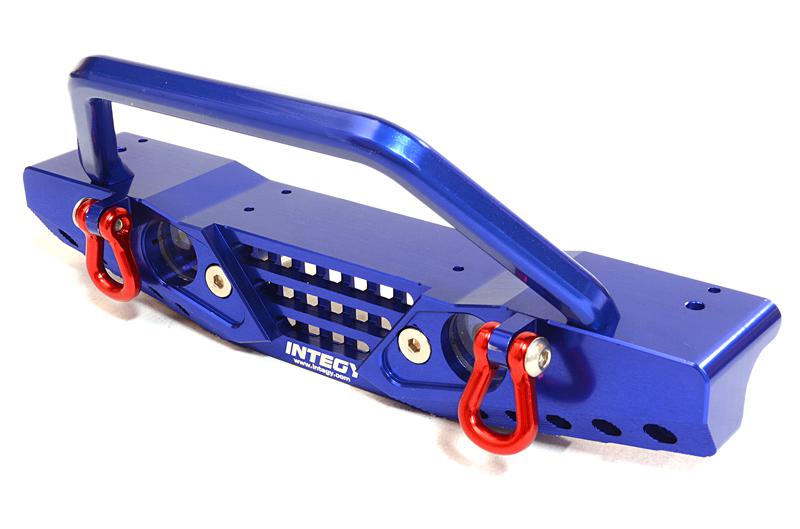 C26713BLUE Billet Machined Realistic Front Bumper for Axial SCX-10 Crawler w/ 40mm Mount - Image 1