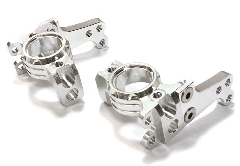 C26714SILVER Billet Machined Steering Blocks for Axial 1/10 SCX-10 Off-Road Crawler - Image 1