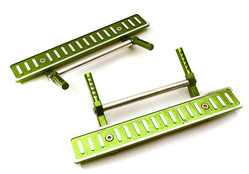 C26726GREEN Billet Machined T2 Side Step (2) Kit for SCX-10, Dingo, Honcho & Jeep - Image 1