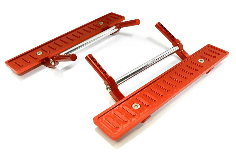 C26726RED Billet Machined T2 Side Step (2) Kit for SCX-10, Dingo, Honcho & Jeep - Image 1