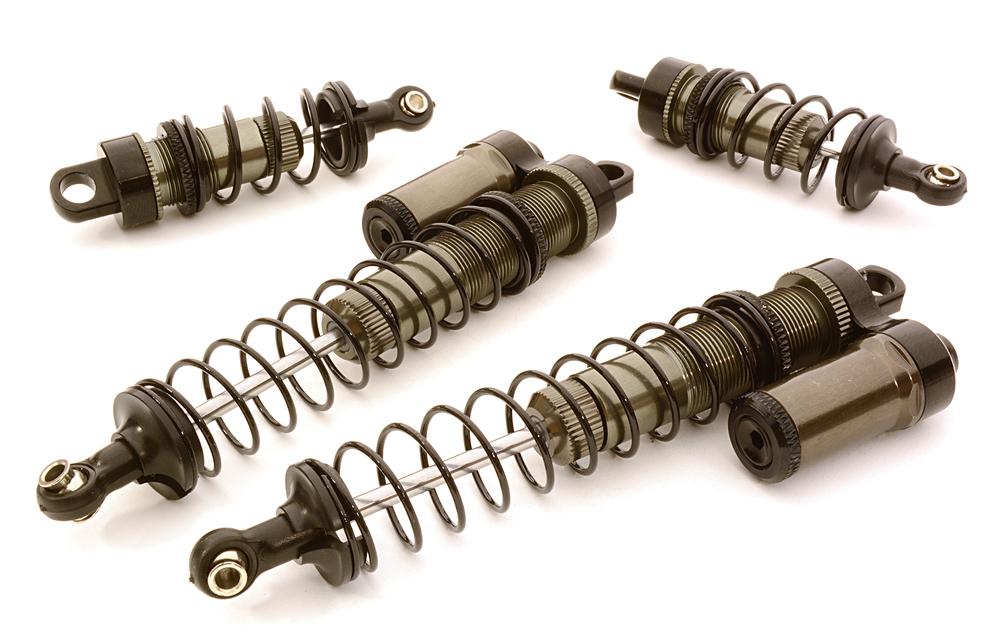 C26736GREY Billet Machined Piggyback Shock Set for Vaterra Twin Hammers 1.9 Rock Racer - Image 1