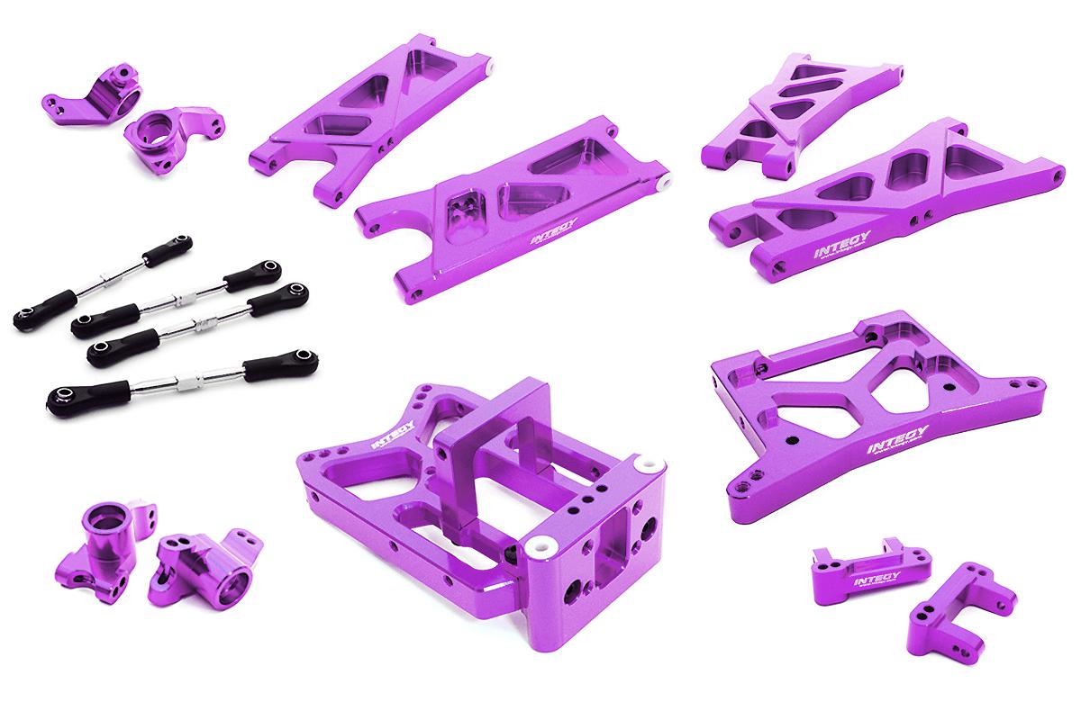 C26738PURPLE Billet Machined Suspension Kit for HPI 1/10 Jumpshot MT, SC & ST - Image 1