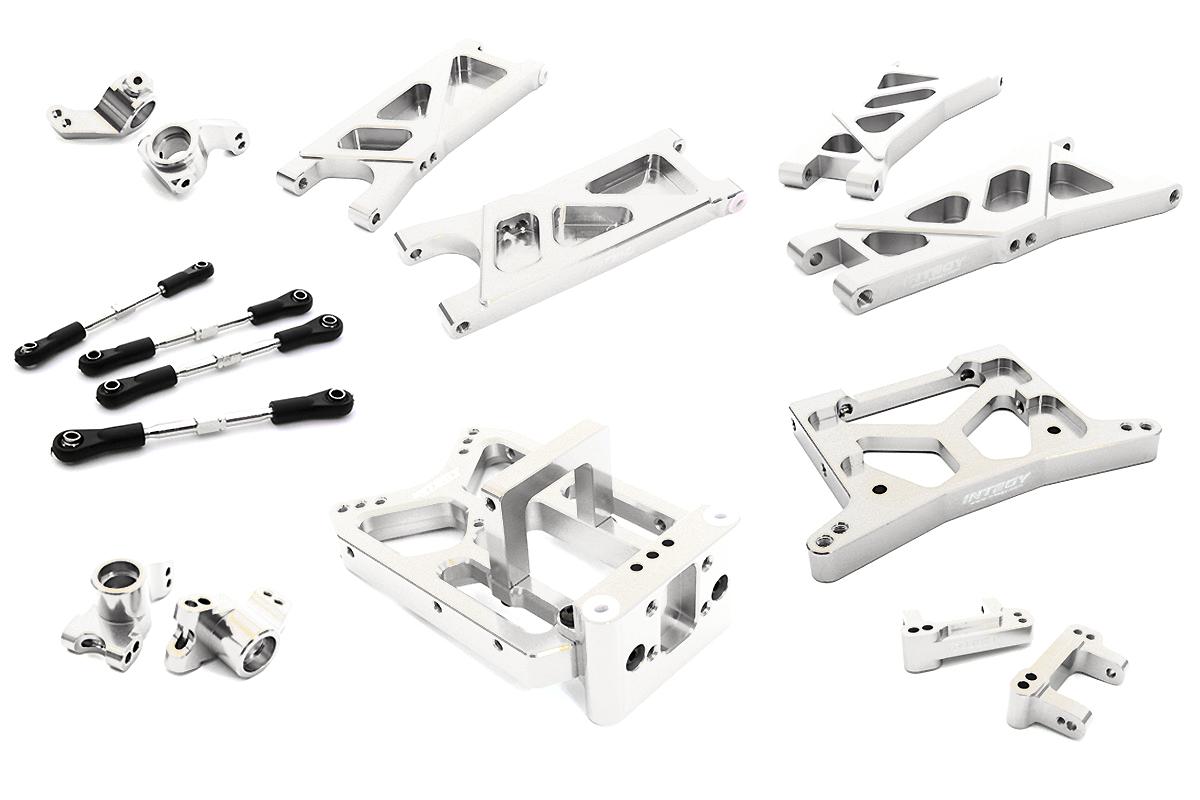 C26738SILVER Billet Machined Suspension Kit for HPI 1/10 Jumpshot MT, SC & ST - Image 1