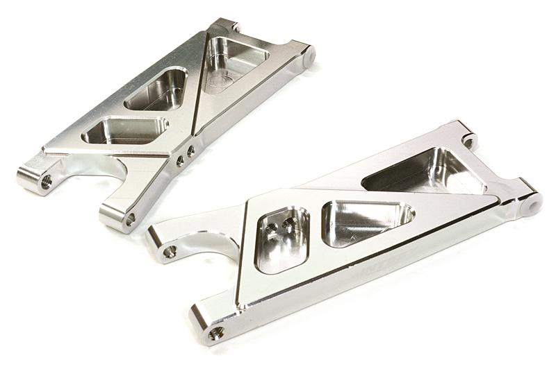 C26740SILVER Billet Machined Rear Suspension Arm for HPI 1/10 Jumpshot MT, SC & ST - Image 1