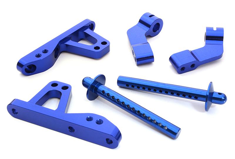 C26747BLUE Billet Machined Front Body Mount Set for HPI 1/10 Jumpshot MT & ST - Image 1