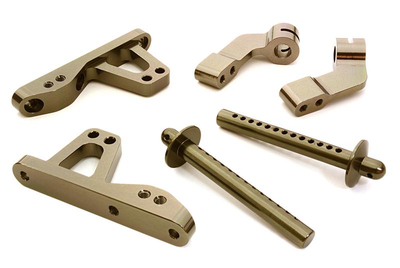 C26747GREY Billet Machined Front Body Mount Set for HPI 1/10 Jumpshot MT & ST - Image 1