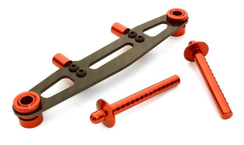 C26748RED Billet Machined Rear Body Mount Set for HPI 1/10 Jumpshot MT, SC & ST - Image 1