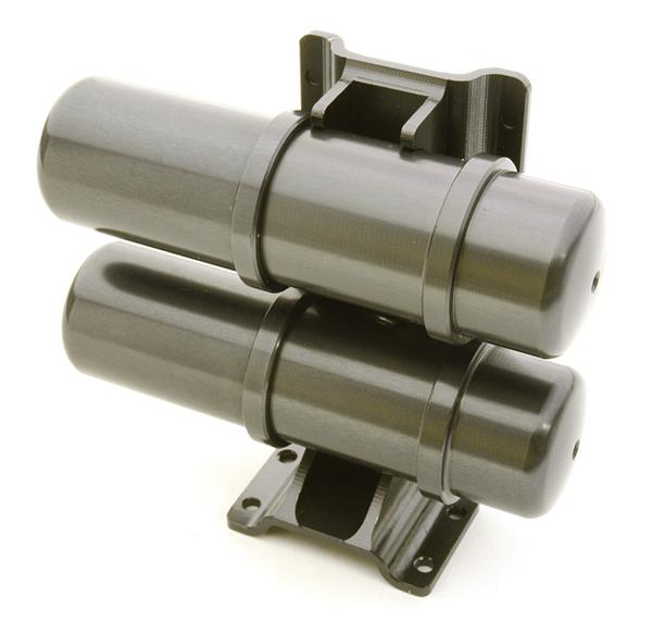 C26760GUN Billet Machined Realistic Dual Air Tank for Custom 1/14 Semi-Tractor Truck - Image 1