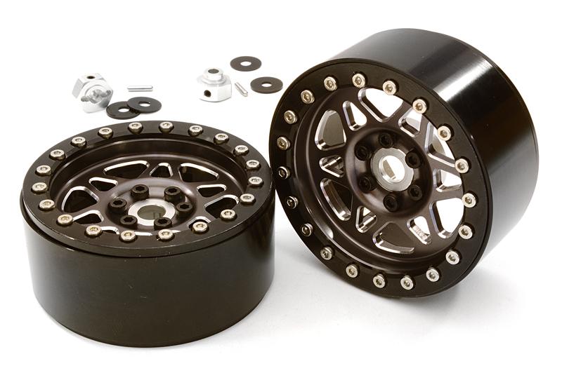 C26762GUN Billet Machined 12 Spoke Off-Road 2.2 Size Wheel (2) for 1/10 Rock Crawler - Image 1