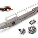 Realistic 1/10 Rear Bumper & Roof Top LED Lights for SCX-10 43mm Mount