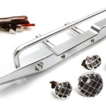 Realistic 1/10 Rear Bumper & Roof Top LED Lights for SCX-10 43mm Mount