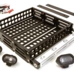 Realistic 1/10 Scale Alloy Luggage Tray 124x107x24mm with 4 LED Spot Light Set