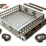 Realistic 1/10 Scale Alloy Luggage Tray 124x107x24mm with 4 LED Spot Light Set