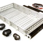 Realistic 1/10 Scale Alloy Luggage Tray 192x107x24mm with 4 LED Spot Light Set