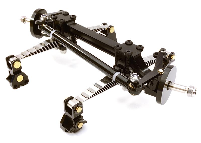 C26770BLACK Billet Machined T4 Front Beam w/ Suspension Kit for Custom 1/14 Semi-Tractor - Image 1