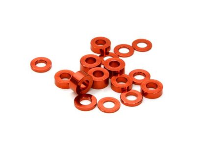 Billet Machined 16pcs Aluminum M3x6 Washer Spacer (0.5, 1, 2, 3mm)
