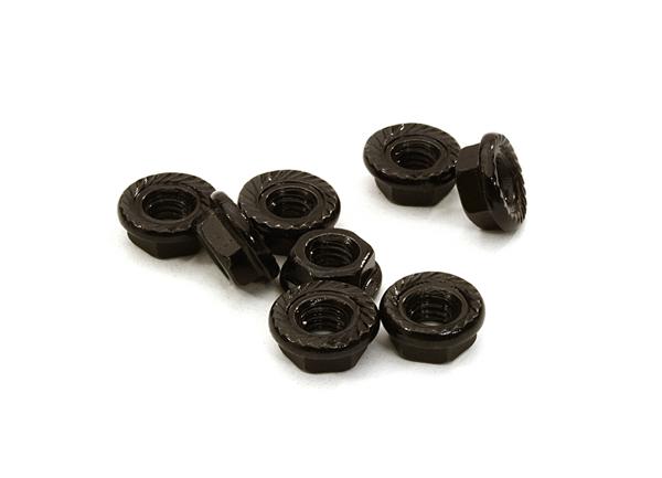 C26778BLACK M4 Size Serrated 4mm Wheel Nut Flanged 8pcs for Most 1/10 Scale - Image 1