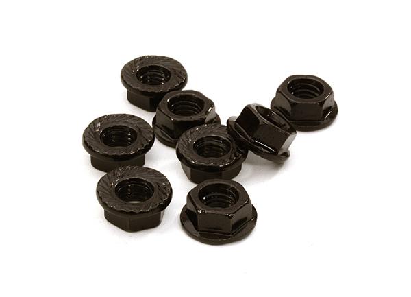 C26779BLACK M5 Size Serrated 5mm Wheel Nut Flanged 8pcs for Most 1/10 Scale - Image 1