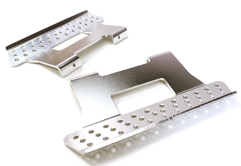C26808SILVER Billet Machined T3 Side Step (2) Kit for SCX-10, Dingo, Honcho & Jeep - Image 1