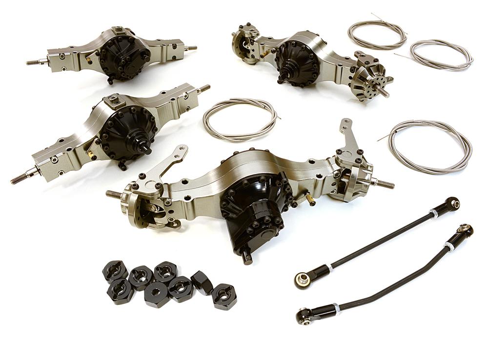 C26809GUN Remote Locking 8X8 Axle DIY Kit for Scale Off-Road 1/10 to 1/14 Trucks - Image 1